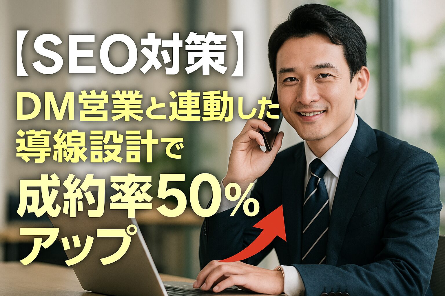 【SEO対策】DM営業と連動した導線設計で成約率50%アップ