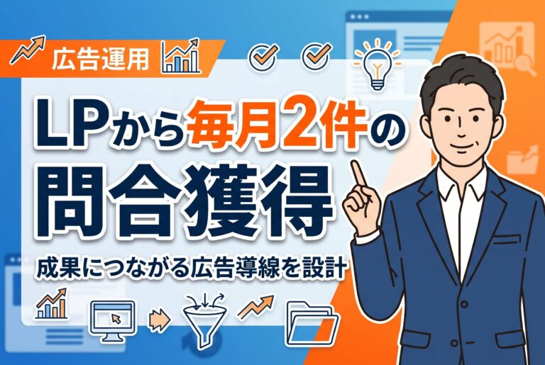 【広告運用】教育事業のLPから毎月2件のお問い合わせを獲得したWebマーケティング支援実績