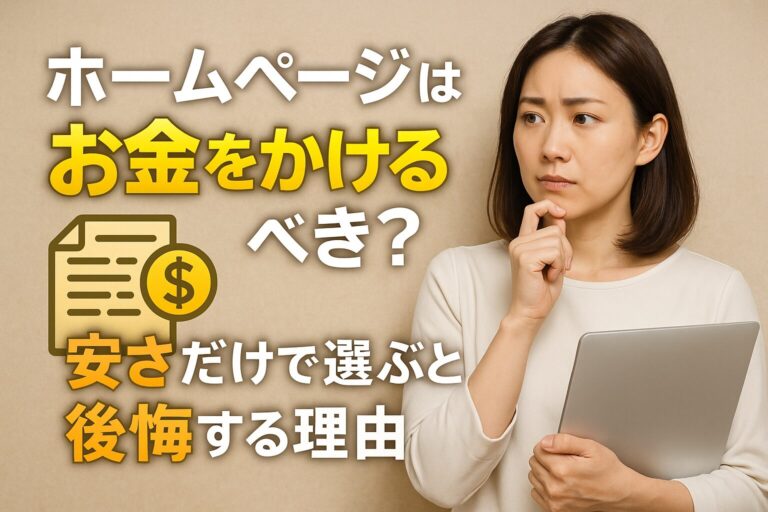 ホームページはお金をかけるべき？ 安さだけで選ぶと後悔する理由