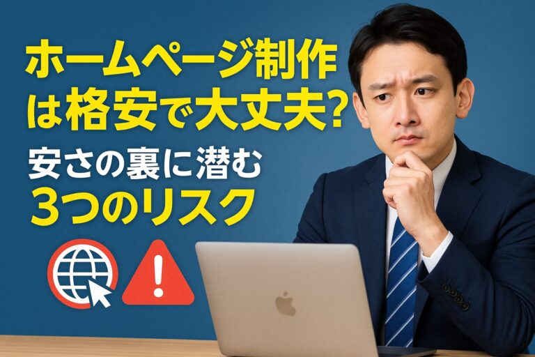 ホームページ制作は格安で大丈夫？ 安さの裏に潜む3つのリスク